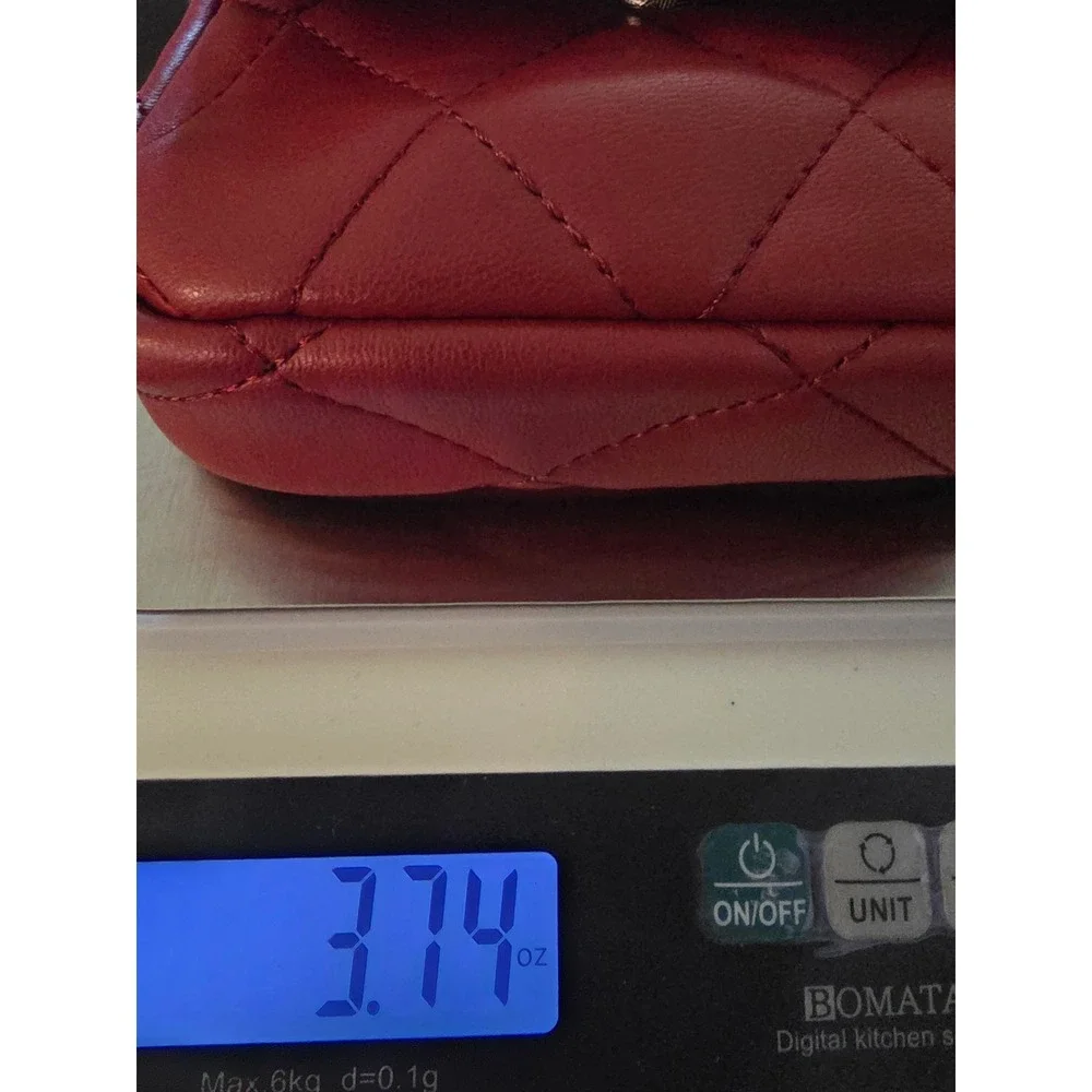 Badgley Mischka Red Quilted Mini Crossbody Purse Gold Chain BMH-016 NWT